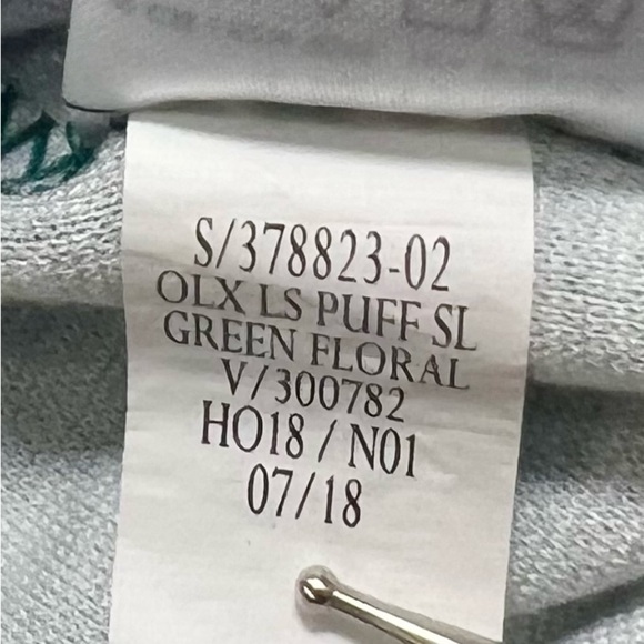 OLD NAVY Long Sleeve Ponte Knit Shirred Sleeve Sheath Dress Green Floral Fall XS - Picture 12 of 12